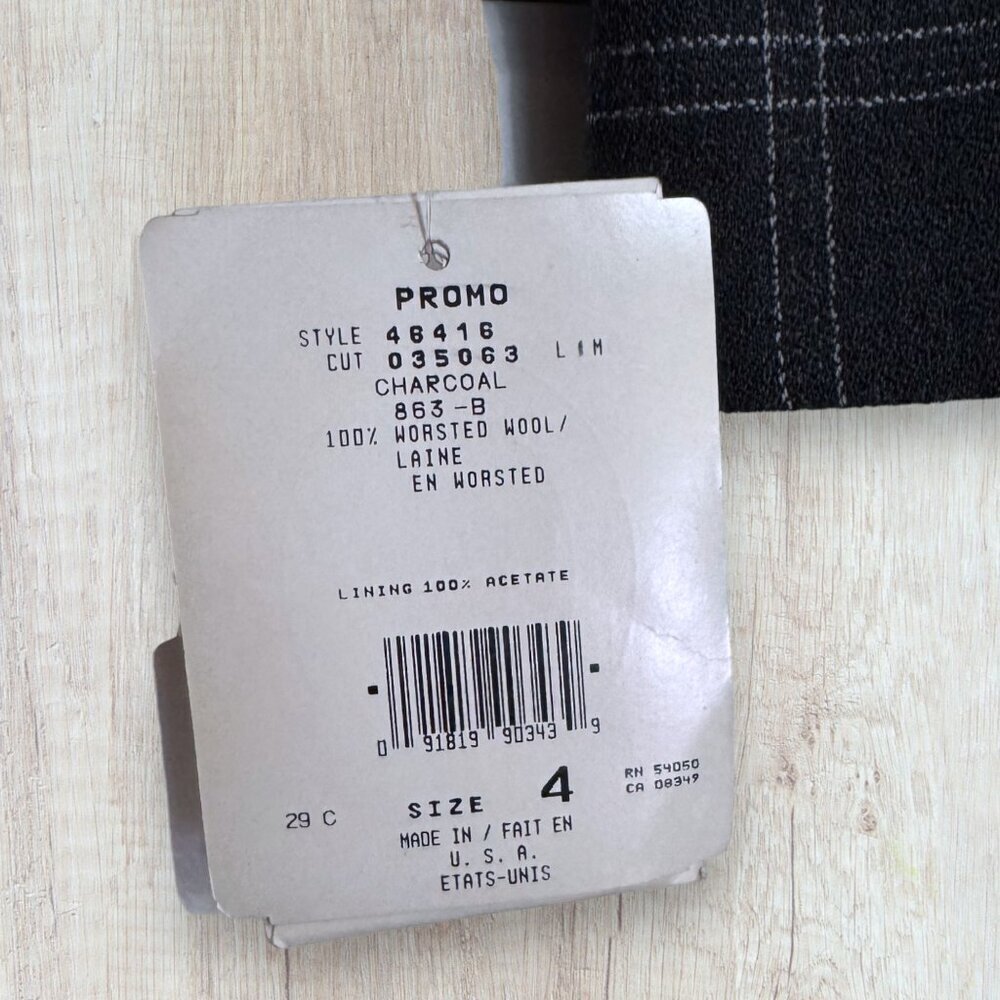 NWT Christian Dior Vintage 80s Plaid Blazer High Waist Pleated Pants Suit USA 4 - Picture 5 of 15